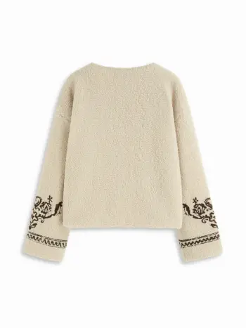 Blossom Embroidery Fleece Jacket